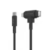 HYPER HyperJuice USB kabelis USB 2.0 1,5 m USB-C / USB-C ir Lightning juodas