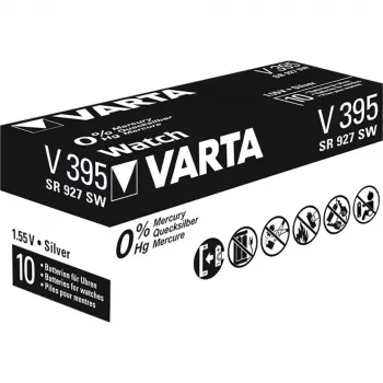 Varta V 395 sidabro oksido mygtukinė baterija, 1,55 V, 44 mAh (SR57)
