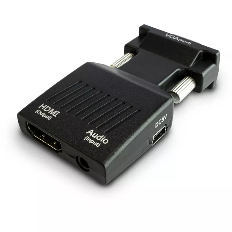 SAVIO CL-145 VGA į HDMI keitiklis su garsu, Full HD, juodas