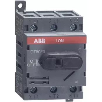 ABB OT80F3 – 3P – prijungtas – juodas – IEC 60947-3 / UL 508 / CSA C22.2 Nr. 14 – 600 V – 52,5 mm