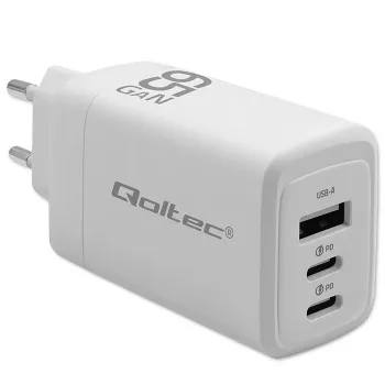 QOLTEC 51822 65W 2×USB A 2×USB‑C GaN įkroviklis