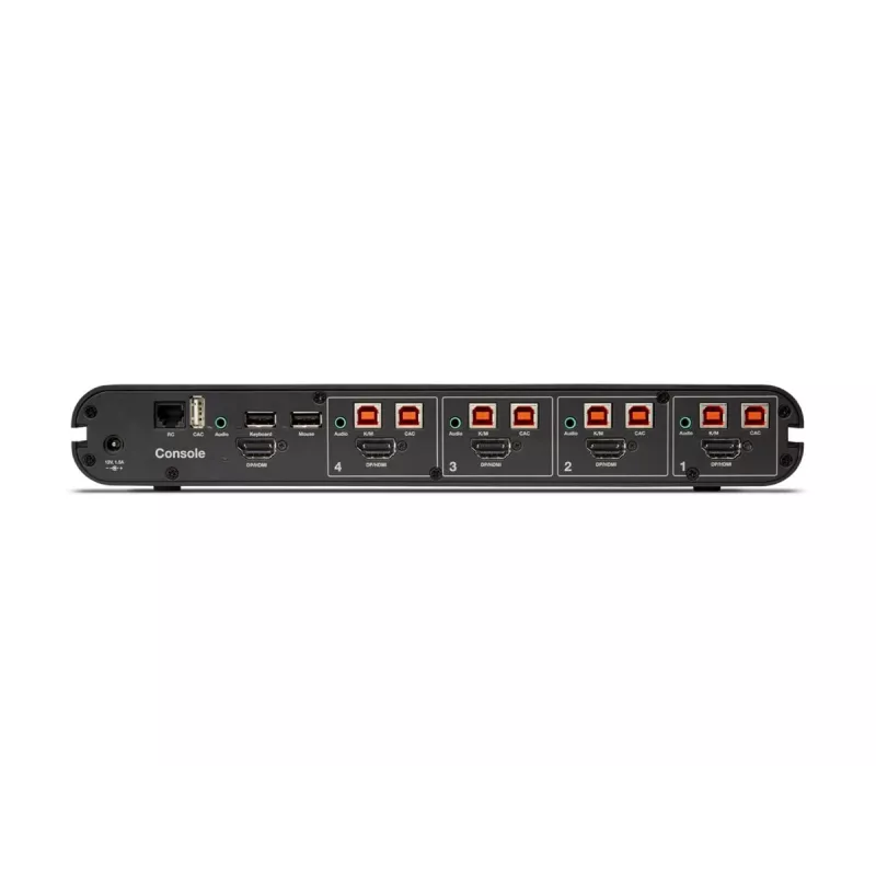 Belkin 4 prievadų vieno monitoraus DP/HDMI vaizdo saugus KVM jungiklis PP4.0 (F1DN104KVM-UN-4)