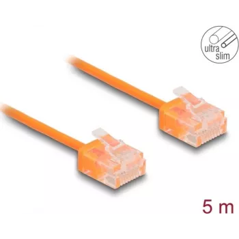 Tinklo kabelis DeLOCK RJ45 Cat.6 UTP Ultra Slim 5m oranžinis