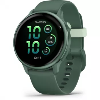 Išmanusis laikrodis GARMIN vívoactive 6 – sportinis laikrodis, 42 mm aliuminio/polimero korpusas, AMOLED 1,2 colio, GPS, 5 ATM, optinis širdies ritmo matuoklis, SpO2, 8 GB, žalias