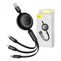 Baseus CAMJ010101 Bright Mirror 2 serijos 3 viename USB kabelis, 66 W, 1 m, juodas