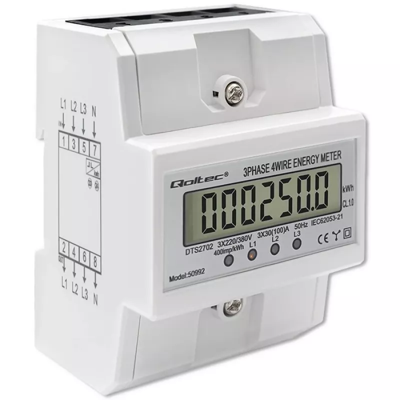 Trifazis elektroninis skaitiklis QOLTEC 50992 400V 100A