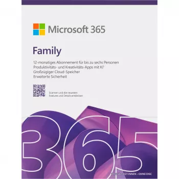 Microsoft 365 Family Dėžutė 1 metai Iki 6 žmonių Android iOS Windows MacOS