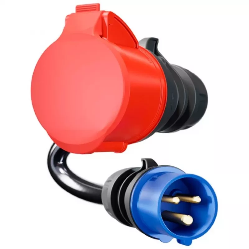 go-e Adapter Gemini flex 22 kW į CEE mėlyną 16 A – juodas – tiesus – tiesus – IP55 – 22 kW – 16 A