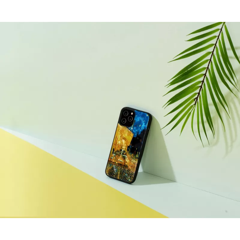Apsauginis telefono dėklas iKins, skirtas Apple iPhone 12 Pro Max, juodos spalvos Cafe Terrace