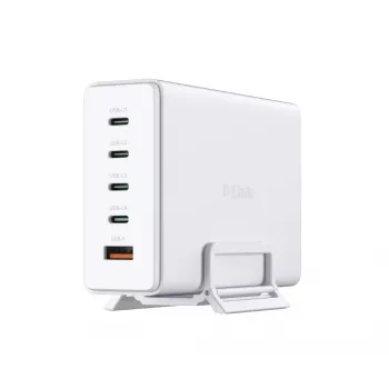 D-Link 240W GaN įkroviklis, vidaus, AC, baltas