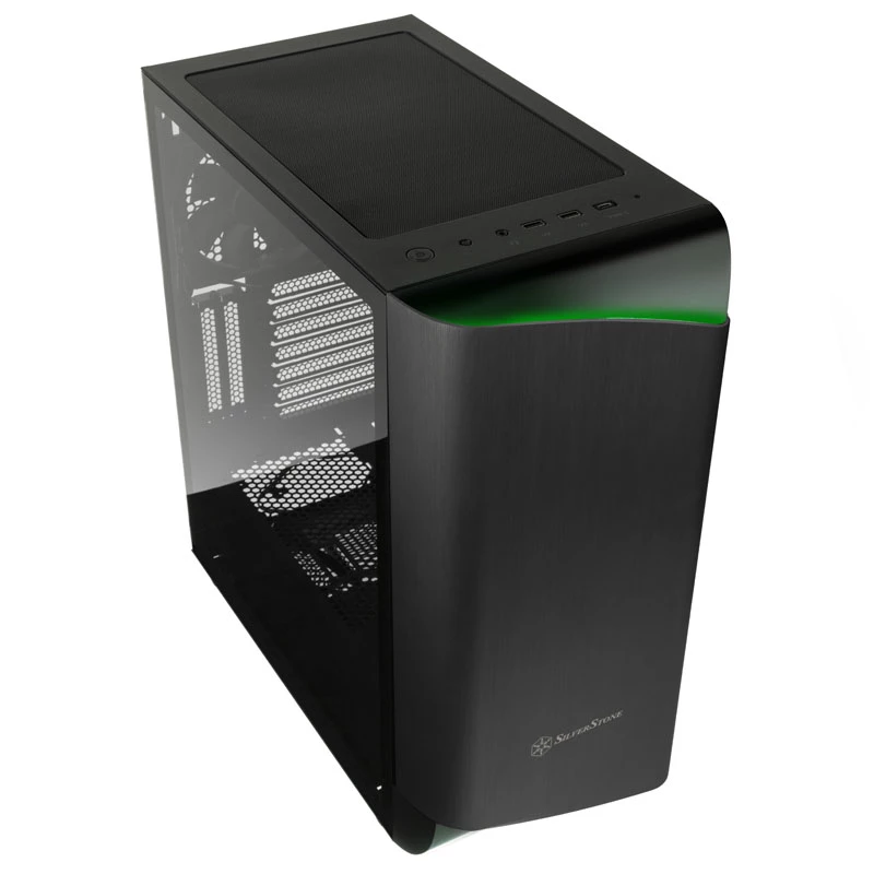 SilverStone Seta A1 Midi-Tower, grūdintas stiklas – juoda