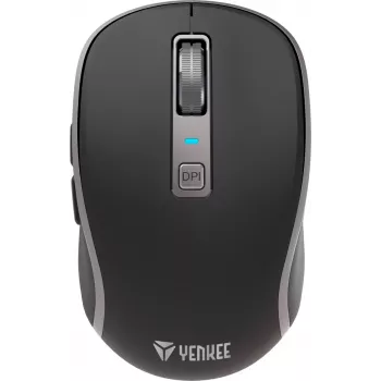 Belaidė pelė su dvigubu WiFi+Bluetooth ryšiu, įkraunama baterija, 5 mygtukai – Yenkee YMS 2085BK NOBLE
