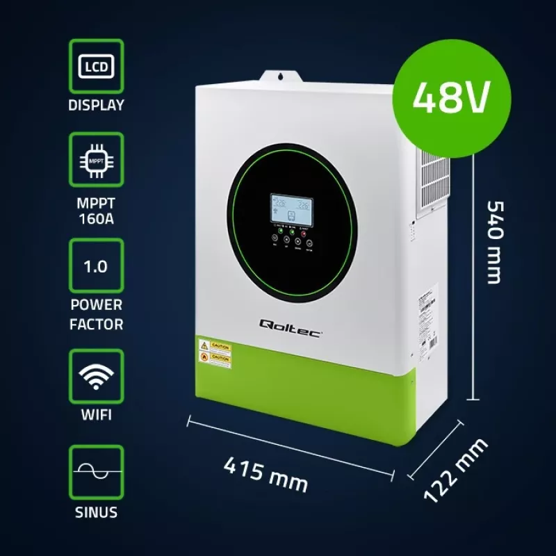 Qoltec hibridinis saulės inverteris Off-Grid 11000W