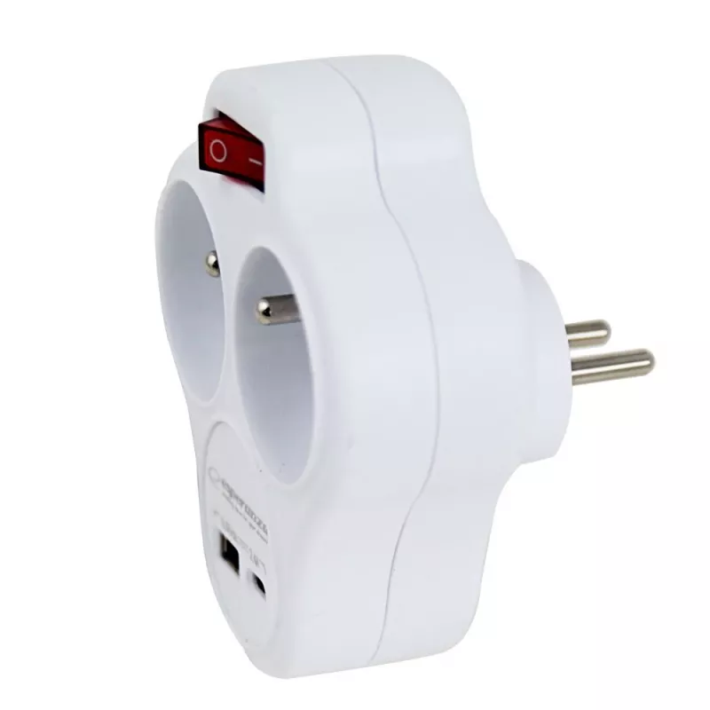 Esperanza ELK311W Elektros skirstytuvas 2 GN. USB-C USB-A ĮJUNGTA. Baltas