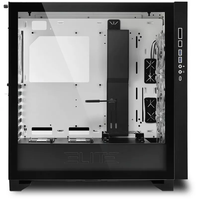 Sharkoon ELITE SHARK CA300H - Bokštas - PC - Baltas - ATX - EATX - micro ATX - Mini-ITX - Metalinis - Grūdintas stiklas - Žaidimams