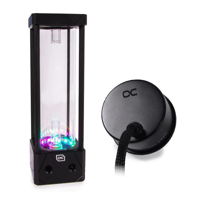 Alphacool 11992 vandens blokas – Acetalas – Akrilas – Aliuminis – Žalvaris – Varis – Nikelis – Nerūdijantis plienas – Juodas – Skaidrus – 1/4 colio – 60 °C – 0,8 baro