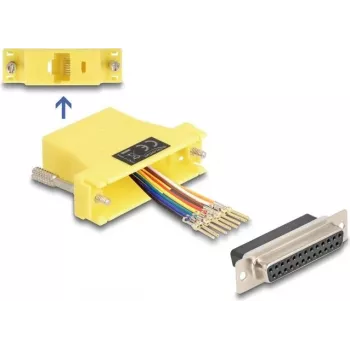 DeLOCK D-Sub 25 pin moteriškas į RJ45 moterišką adapterio komplektas geltonas VGA RJ-45