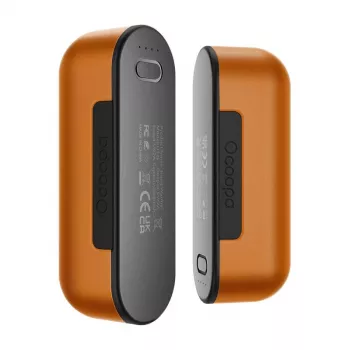 Ocoopa UT2s įkraunamas rankų šildytuvas, 2×5000 mAh baterija, 4 šilumos lygiai, USB-C, aliuminis, oranžinis