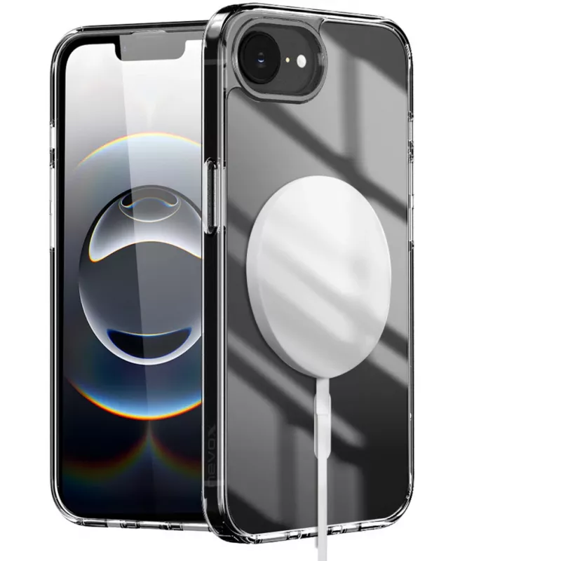 Nevox StyleShell SHOCKFlex - iPhone 16e/17e permatomas, suderinamas su MagSafe