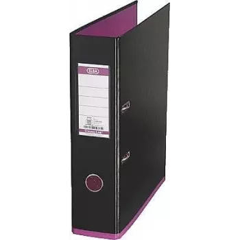 ELBA Ordner myColour, Rückenbreite: 80 mm, schwarz-pink DIN A4, Einband außen - innen Papier - PP Folie kaschiert (10489 SW-PI)