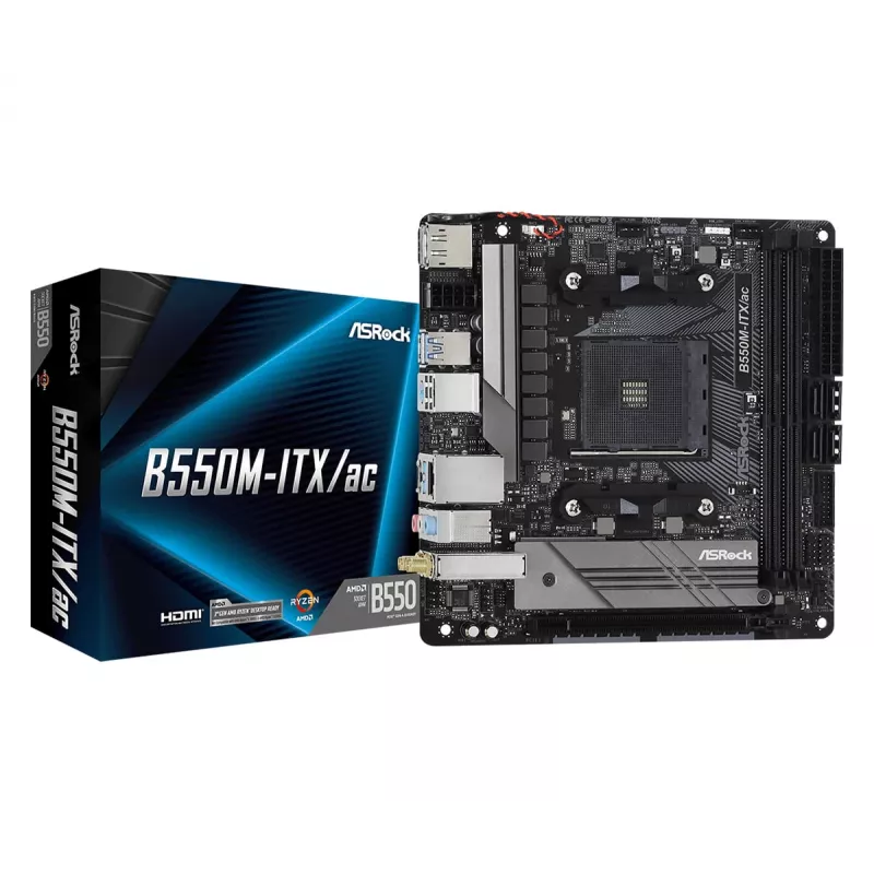 Motininė plokštė ASRock B550M-ITX/ac AMD B550 Socket AM4 mini ITX