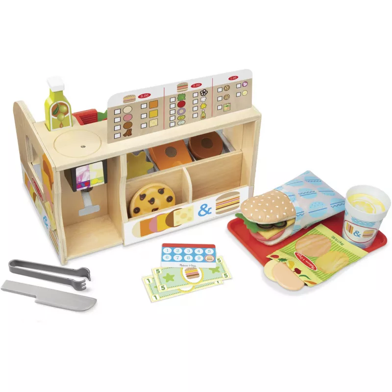 Melissa & Doug medinis sumuštinių prekystalis su pjaustytuvu – 56 dalys – FSC sertifikuotas