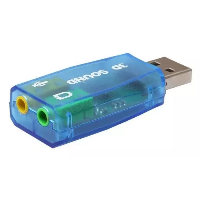USB išorinė garso kortelė Gembird Virtus2 — USB sąsaja, 3,5 mm ausinėms, mėlyna permatoma