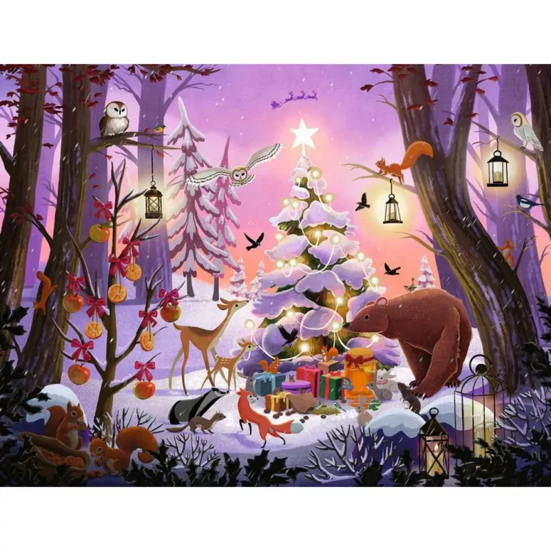 Dėlionė Ravensburger Kalėdos miške 2000 dalių, šventinė scena