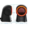 Stalinis brūkšninių kodų skaitytuvas QOLTEC 50857 — 1D/2D, USB, ABS korpusas, juodas, 1,75 m laidas