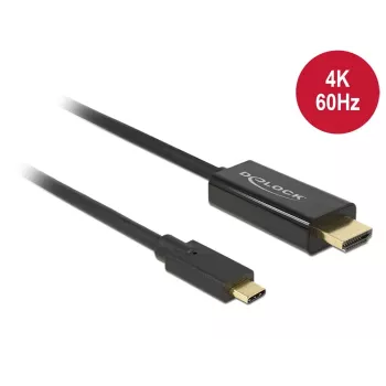Laido adapteris vaizdui DeLOCK 85291 USB Type-C HDMI 2 m Juoda