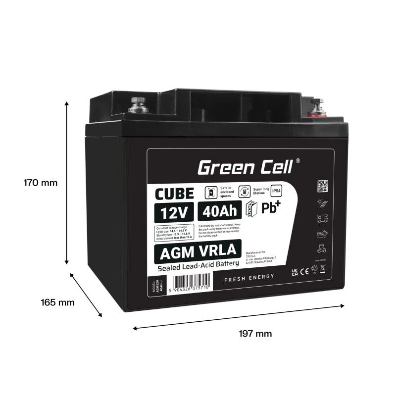 Baterija AGM VRLA 12V 40Ah IP54