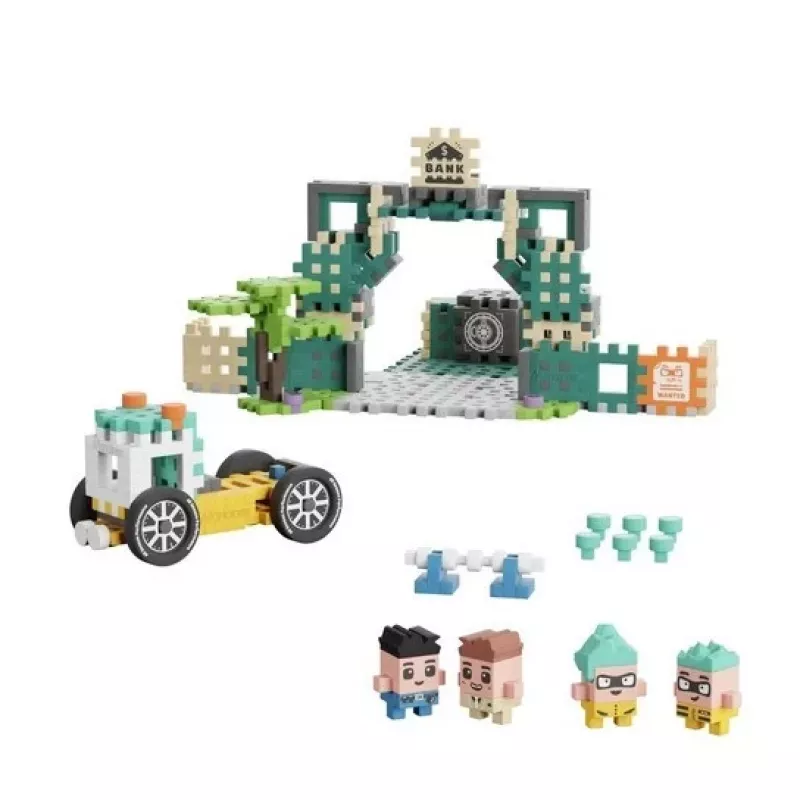 MARIOINEX Mini Waffle City Bank Robbery Konstruktorius, 148 detalių