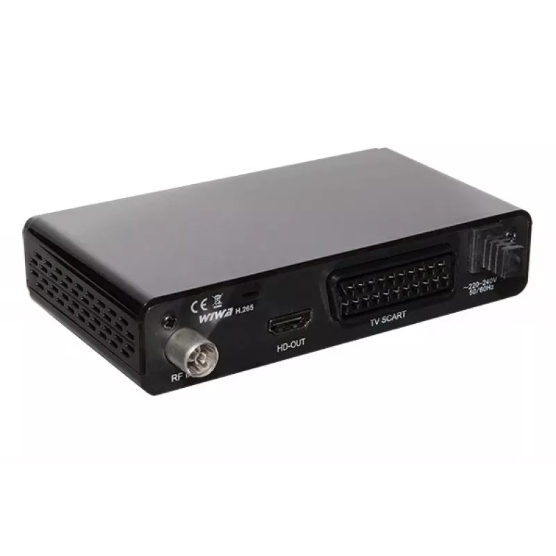 Skaitmeninis TV imtuvas WIWA 2_275294 H.265 DVB-T/DVB-T2 HD, 1 imtuvas, 470–860 MHz, HDMI 1.3, USB 2.0, SCART, juodas