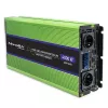 Qoltec Monolith įtampos keitiklis | Akumuliatoriaus įkroviklis | UPS | 2000 W | 4000 W | 12 V į 230 V | Grynas sinusas | LCD juodai žalias