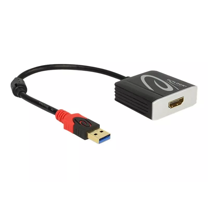 Vaizdo kabelio adapteris DeLOCK 62736 USB Type-A į HDMI 0,2 m Juoda
