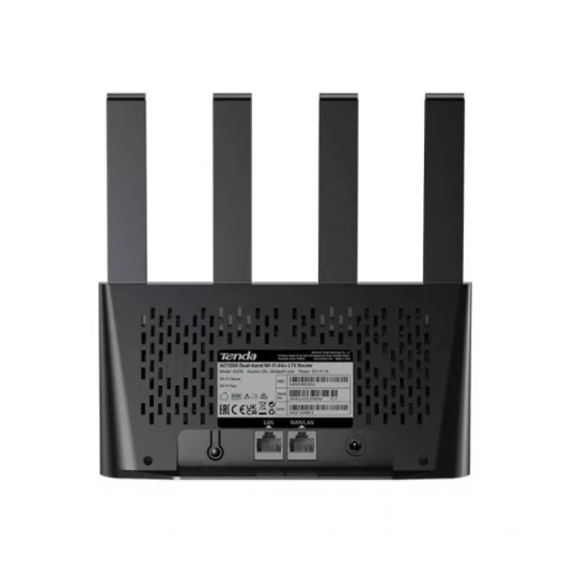 Maršrutizatorius TENDA 4G08 4G LTE Wi-Fi dvejopos juostos 2,4/5 GHz, 4 integruotos antenos, 2 LAN prievadai, iki 867/300 Mbps