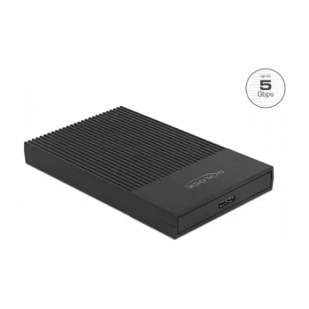Išorinis dėklas HDD/SSD DeLOCK 42011 Juodas 2,5 colio SATA III 5 Gbit/s