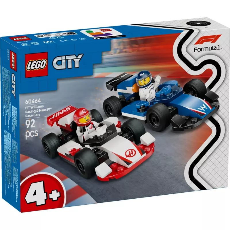 LEGO CITY 60464 F1 - Williams Racing & Haas F1 lenktyniniai automobiliai