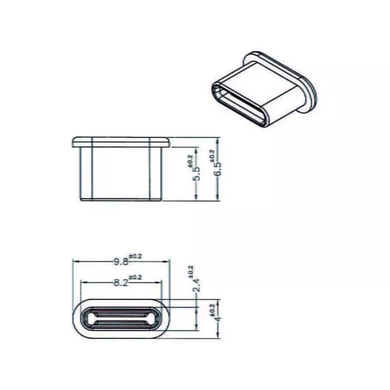 Kištukinės jungties apsauginis dangtelis DeLOCK 64014 USB Type-C juodas 10 vnt.