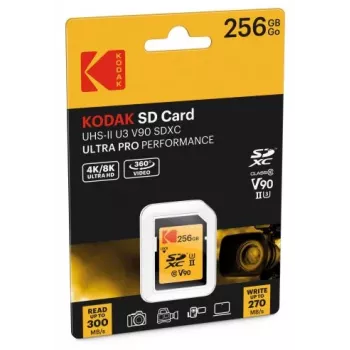 Atminties kortelė Kodak EKMSD256GUHS2V2K SDXC UHS-II 256 GB Skaitymas 300 MB/s Rašymas 270 MB/s U3 V90 10 klasė