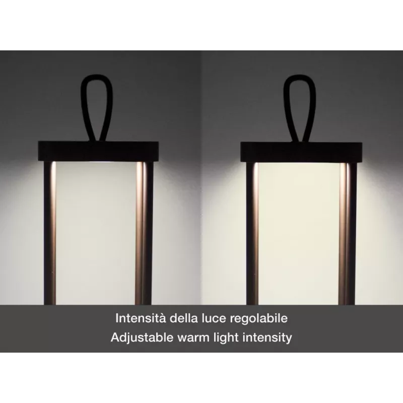 Įkraunamas žibintas Beper P207ILI102 Corten apdaila, nešiojamas baterijomis maitinamas šviestuvas