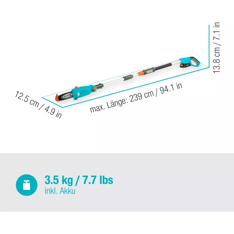 Gardena TCS 20 / 18V P4A 5 cm Lithium-Jonas Juodai Mėlyna Oranžinė
