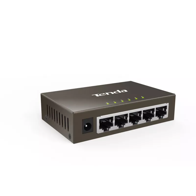 TENDA TEG1005D nevaldomas jungiklis – 5x Gigabit RJ-45 prievadai, 10 Gbit/s perjungimo talpa, pilka spalva