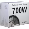 Maitinimo blokas Inter-Tech SL-700 Plus, 700 W, ATX12V 2.4, aktyvus PFC, sidabrinis