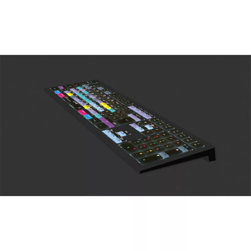 Logickeyboard ASTRA 2 DaVinci Resolve klaviatūra „Mac“, pilno dydžio, laidinė USB, žirklinis mechanizmas, QWERTZ vokiška, juoda