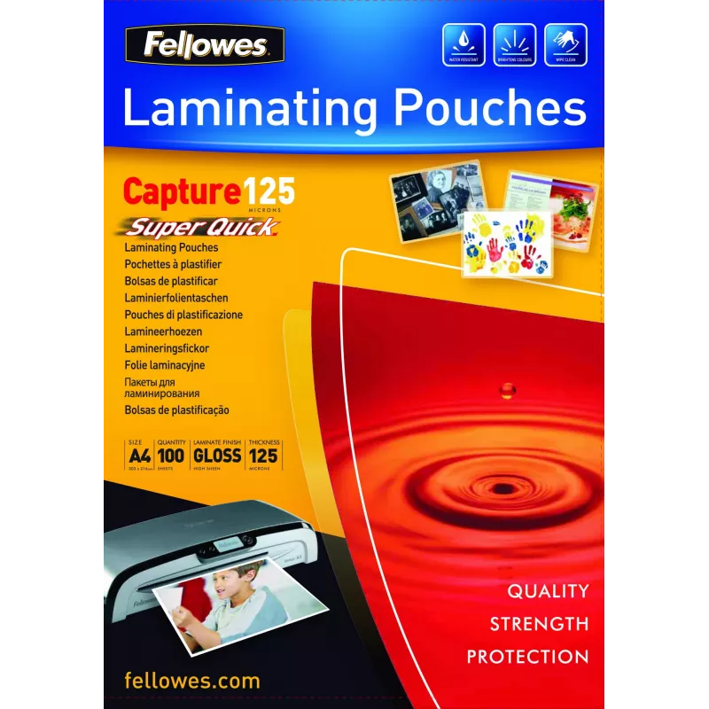 Fellowes SuperQuick A4 blizgus laminavimo maišelis 125 mikronų