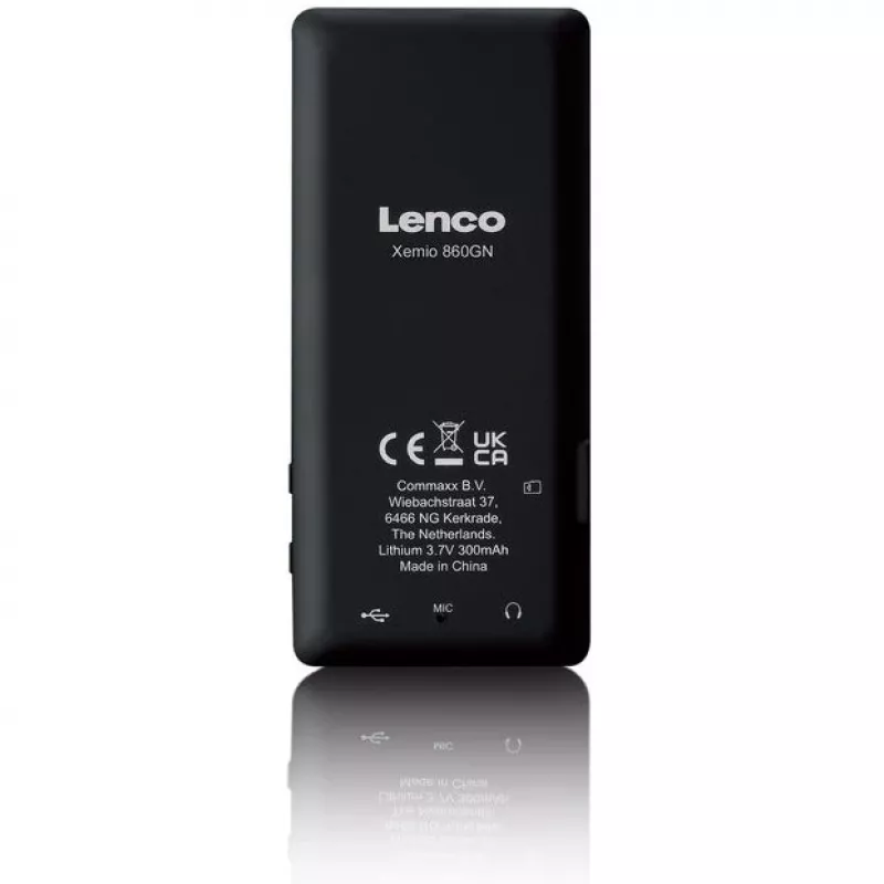 MP3 grotuvas Lenco Xemio-860GN 8 GB Juodas su žalia spalva LCD 18h atkūrimas