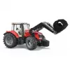 Žaislinis traktorius BRUDER Massey Ferguson 7624 su priekiniu krautuvu, raudonas, nuo 3 m.