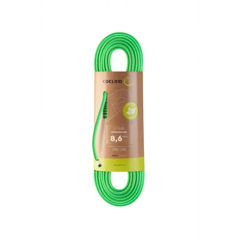 Statinė virvė Siskin Eco Dry 8.6 mm, 70 m, neon žalia