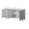 MARMO 3D komoda 150x45x80.5 cm baltas matinis/marble baltas